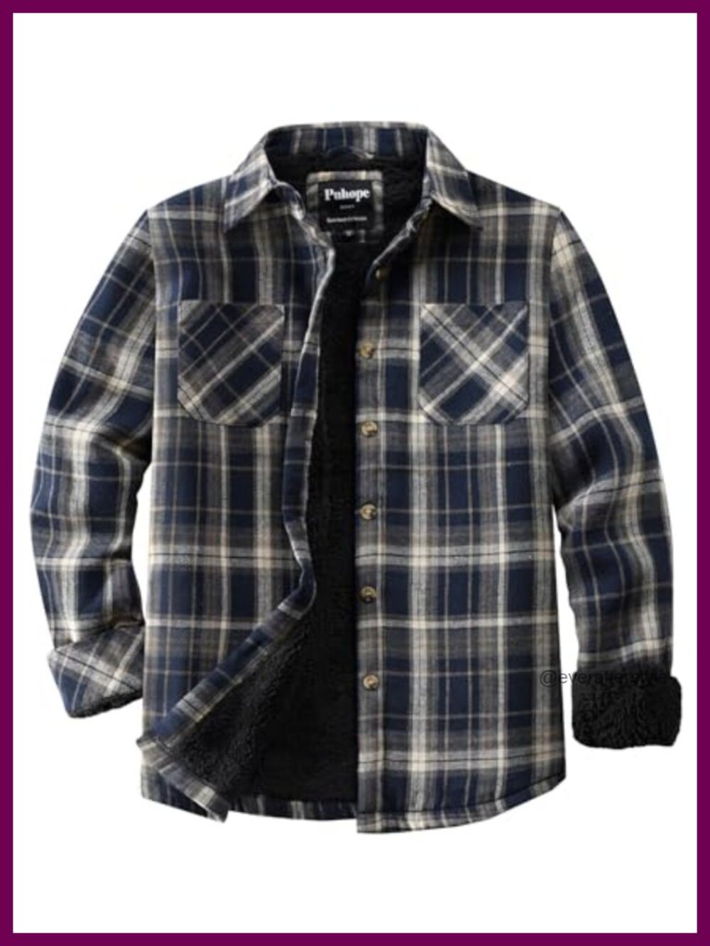 Sherpa Lined Button Down Fleece Flannel Plaid Shirt Jacket Women's